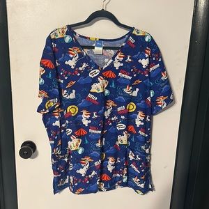 Disney EUC Olaf scrub top